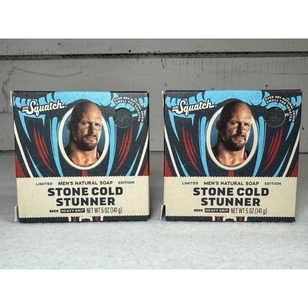 Dr Squatch Stone Cold Stunner Soap 2 Pack WWE Steve Austin Heavy Grit LE